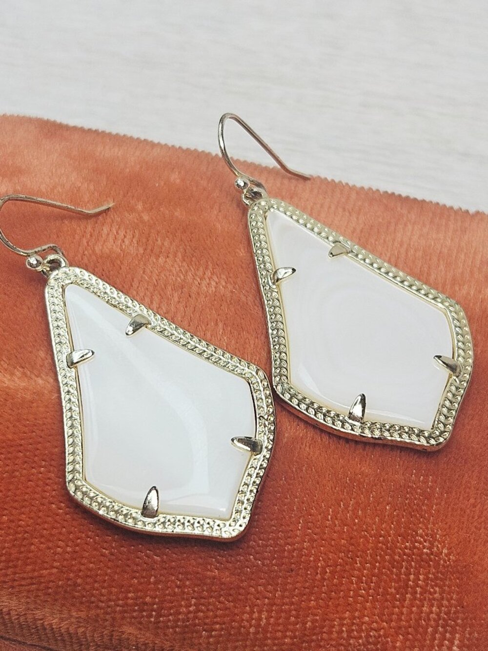Pearl White Gold Metal Alex Kendra Scott Earrings